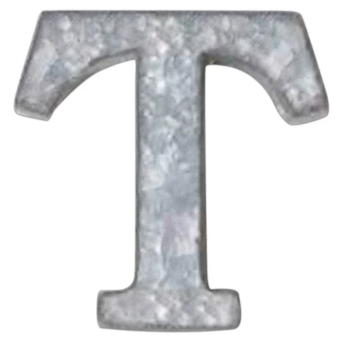 12″ Galvanized Metal Monogram Wall Art, T