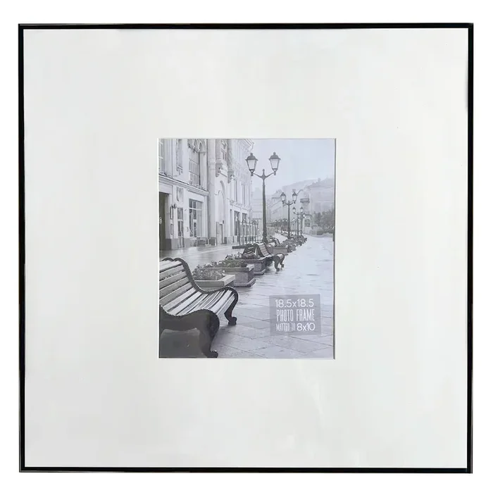 18×18 Matted to 8×10 Frame, Black