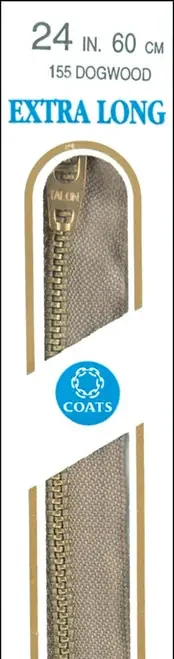 2 Pack – Coats Extra Long Metal Zipper 30″-Dogwood – F28 30-155