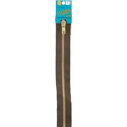 2 Pack – Coats Fashion Metal Brass Separating Zipper 24″-Cloister Brown – F25F 24-56B