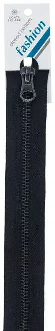 2 Pack – Coats Gunmetal Closed End Zipper 14″-Black – F68 14-0900