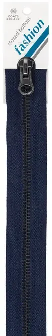 2 Pack – Coats Gunmetal Closed End Zipper 14″-Navy – F68 14-4900
