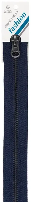 2 Pack – Coats Gunmetal Closed End Zipper 9″-Navy – F68 9-4900