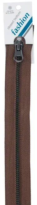 2 Pack – Coats Gunmetal Closed End Zipper 9″-Seal Brown – F68 9-8380