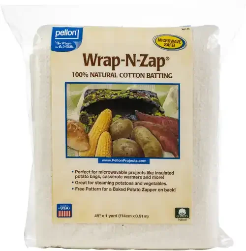 2 Pack – Pellon Wrap-N-Zap 100% Natural Cotton Batting-45″X36″ – WZ-45