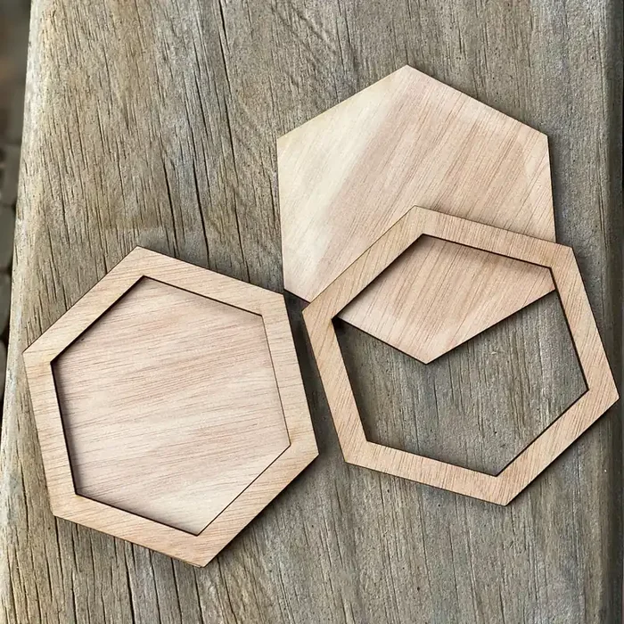 2 pack Hexagonal Frame – Plywood