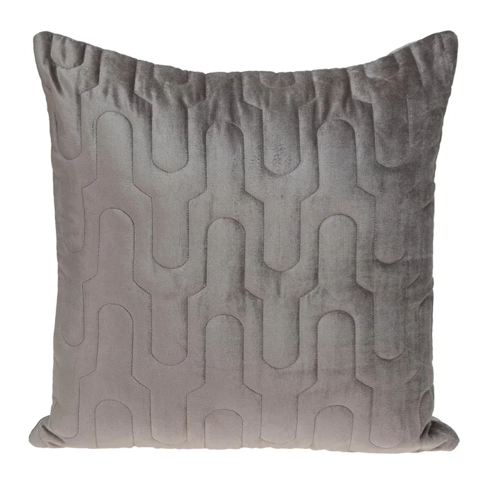 20″ Beige Cotton Transitional Quilted Throw Pillow