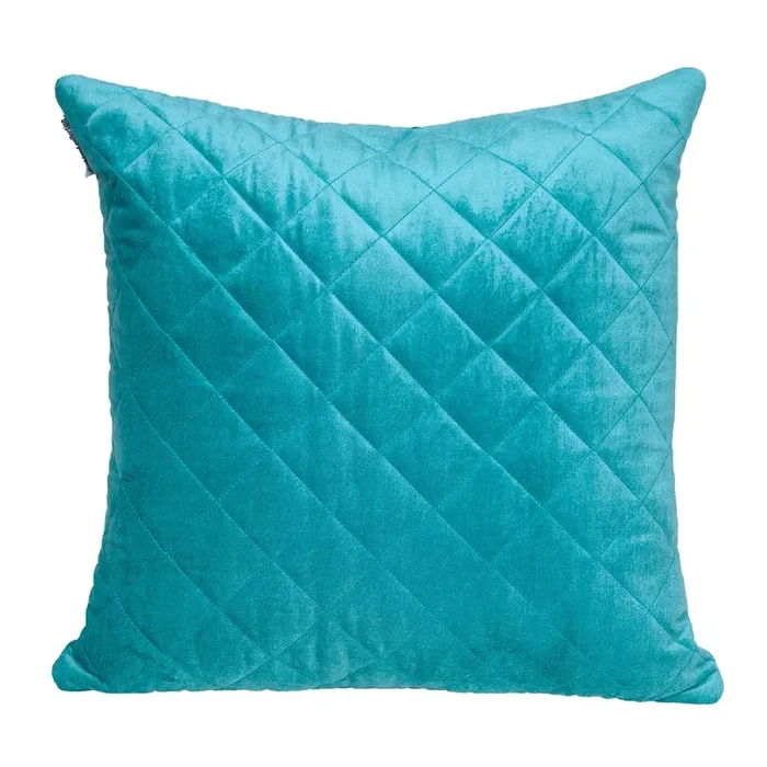 20″ Blue Square Transitional Quilted Throw Pillow