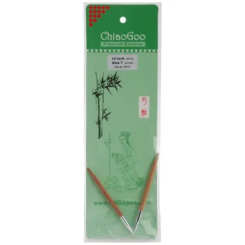 3 Pack – ChiaoGoo Bamboo Circular Knitting Needles 12″-Size 7/4.5mm – 2012-7