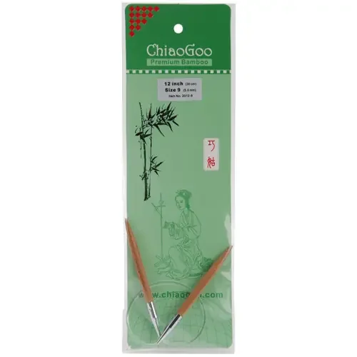 3 Pack – ChiaoGoo Bamboo Circular Knitting Needles 12″-Size 9/5.5mm – 2012-9