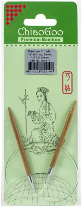 3 Pack – ChiaoGoo Bamboo Circular Knitting Needles 16″-Size 7/4.5mm – 2016-7