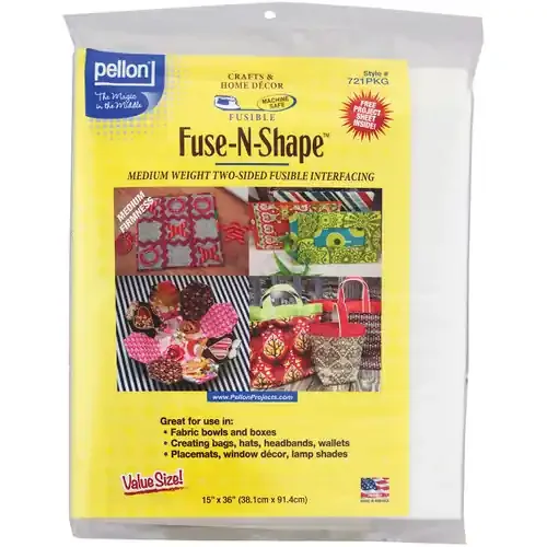 3 Pack – Pellon Fuse-N-Shape Mediumweight Fusible Interfacing-White 15″X36″ – 721PKG