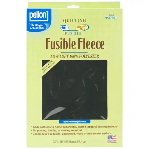 3 Pack – Pellon Fusible Fleece-Black 22″X36″ – 987FBPKG