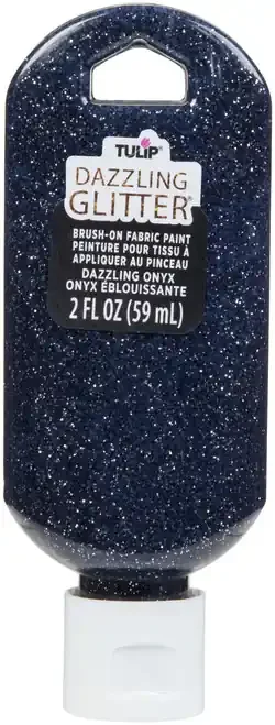 3 Pack – Tulip Dazzling Glitter Brush-On Fabric Paint 2oz-Onyx – 401-40198