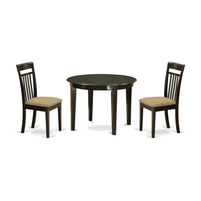 3 PC Kitchen nook Dining set-round Table and 2 Dining Chairs