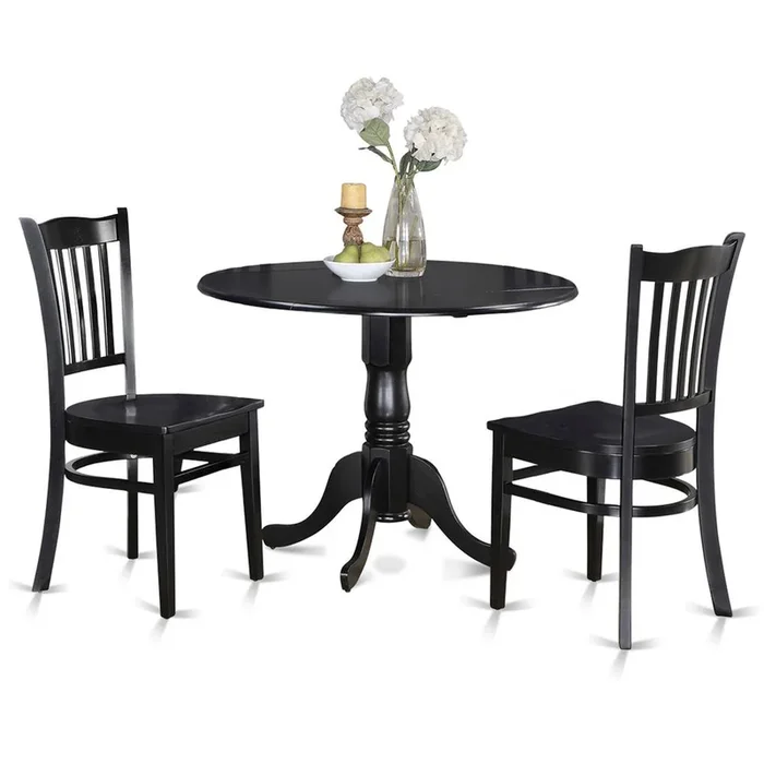 3 PC small Kitchen Table and Chairs set-round Kitchen Table and 2 dinette Chairs