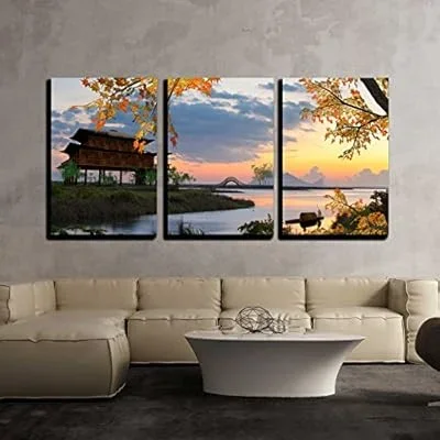 3 Piece Canvas Wall Art – Beautiful Landscape for adv or Others Purpose use – Modern Home Art Stretched and Framed Ready to Hang – 16