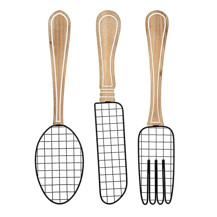 3-Piece Utensils Wall Art, 5×20
