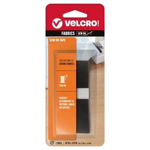 6 Pack – VELCRO(R) Brand Sew-On Tape .75″X30″-Black – 90029