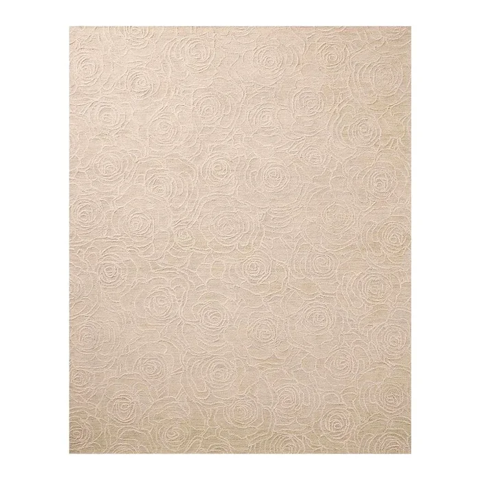 (A531) Rosey Neutral Tufted Area Rug, 8×10