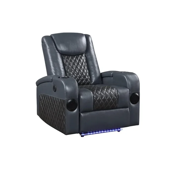 Acme Furniture Recliner Bluetooth Speaker & Cooling Cup Holder, Leather Aire