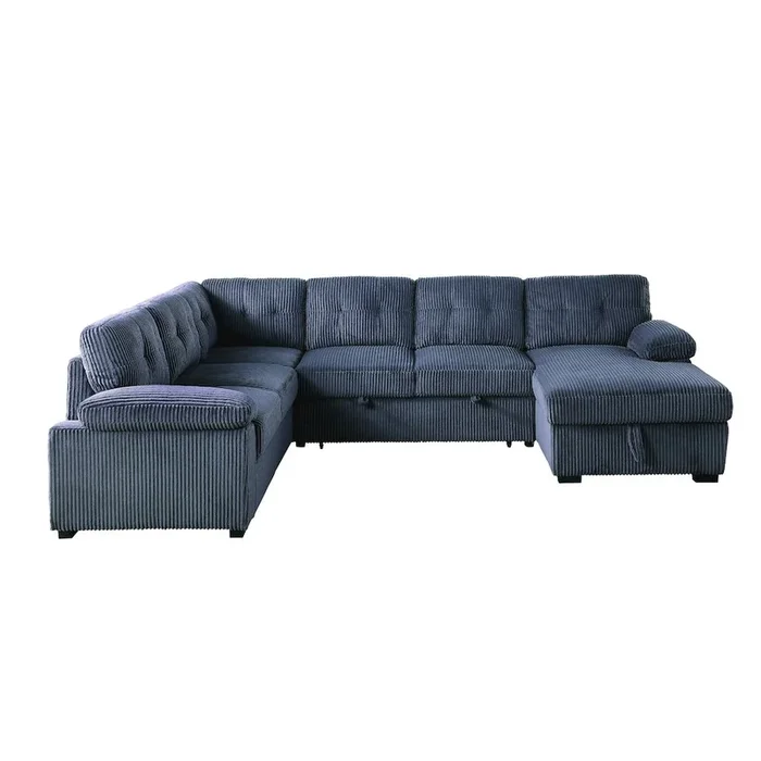 Alexent Shin Modern Corduroy Sleeper Sofa Bed With Storage Chaise