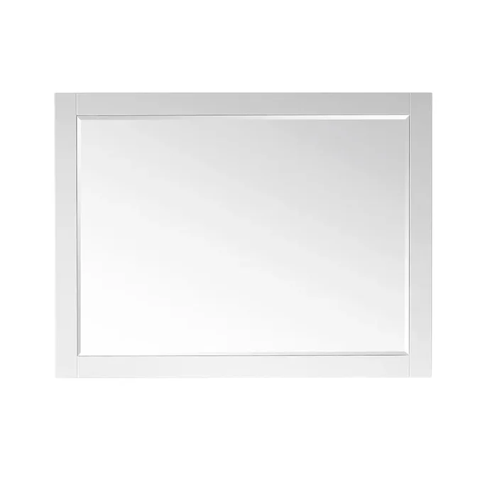 Altair 48 Rectangular Bathroom Wood Framed Wall Mirror in White