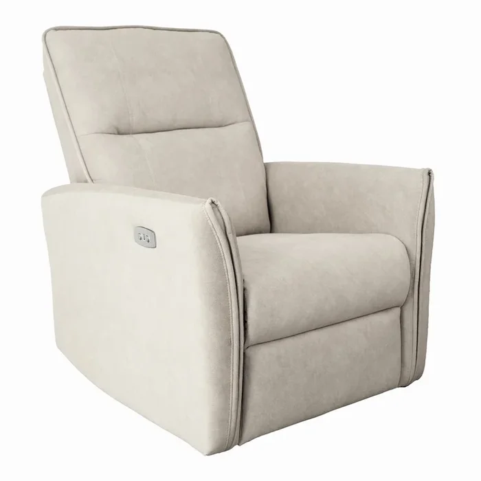 Ashcroft Furniture Asheville Cream Suede Recliner Chair