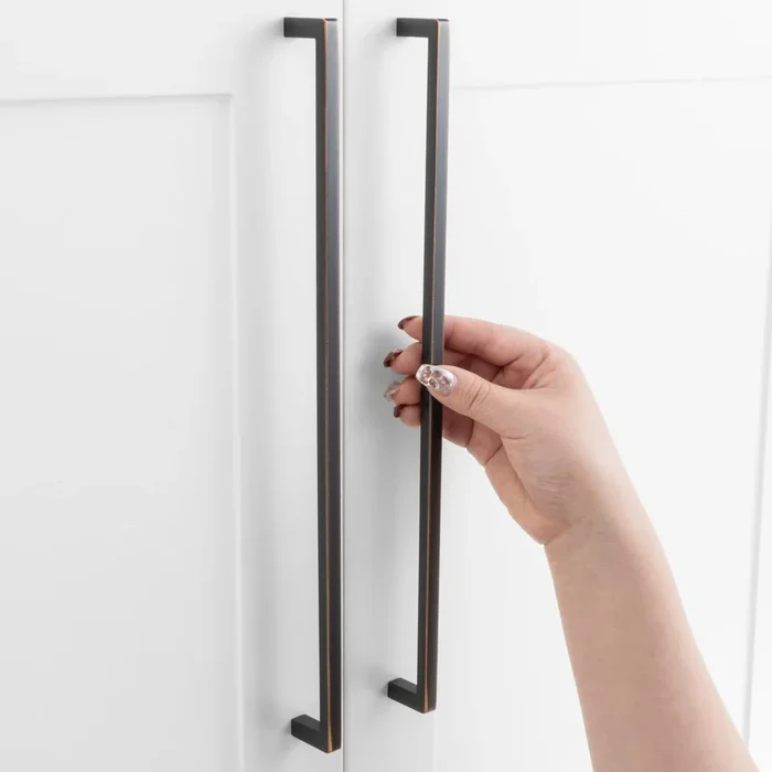 ASKANO Pack of 1, 12-5/8 Inch Hole Centers, Oil Rubbed Bronze Square Bar Kitchen Cabinet Pull Handle ZP2401 | Solid Hardware for