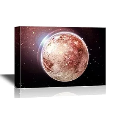 Astronomy Canvas Wall Art – Planet Landscape in Space – Gallery Wrap Modern Home Art | Ready to Hang – 24×36 inches