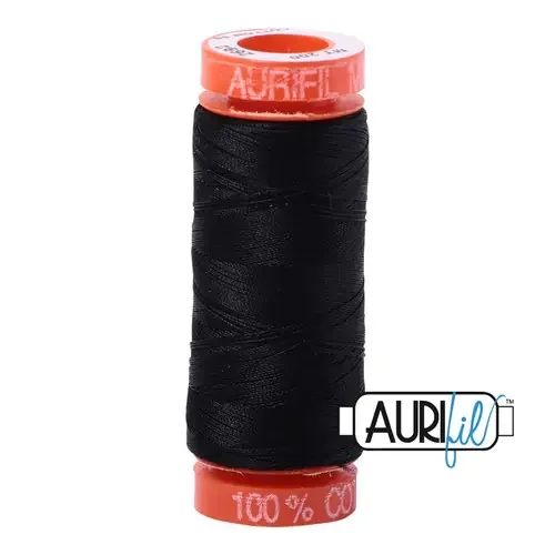 Aurifil 50wt Cotton Small Spool Thread-Black – 5A00319H-1H2YD
