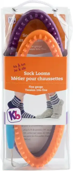 Authentic Knitting Board Sock Loom 8″X3.5″ 2/Pkg-His & Her – KB4488