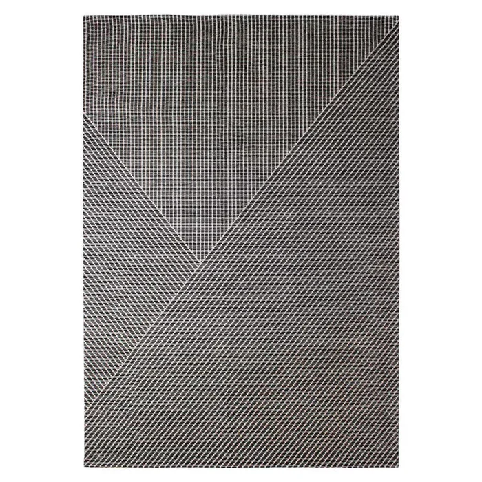 (B834) Found & Fable Dassel Black Woven Area Rug, 7×10