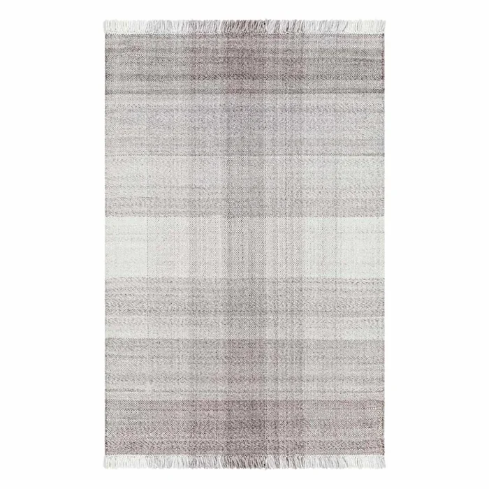 (B887) Primrose Tartan Grey Area Rug, 5×8