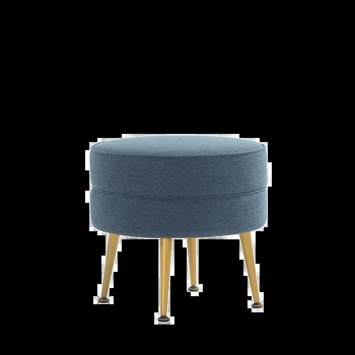 Bailey Blue and Gold Ottoman (Set of 2)