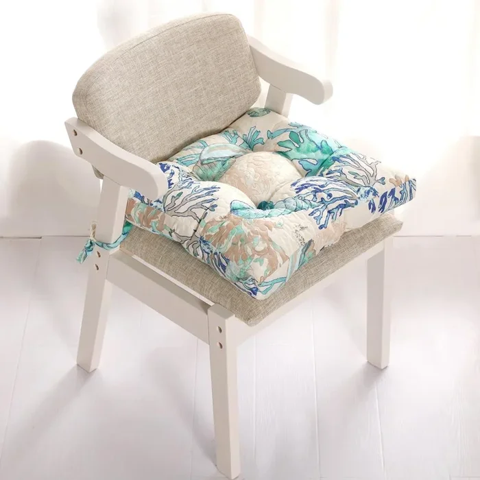 Barefoot Bungalow Atlantis Universal Tufted Dining Chair Pads, 18×18-inch, Jade
