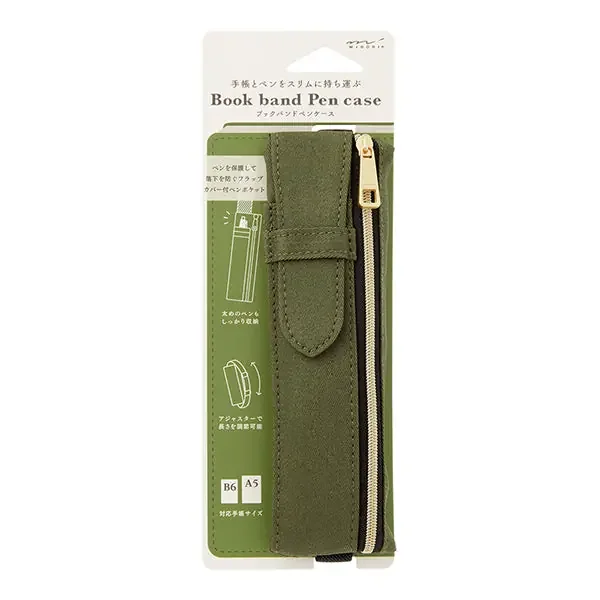 Bookband Pen Case (for B6-A5) – Khaki