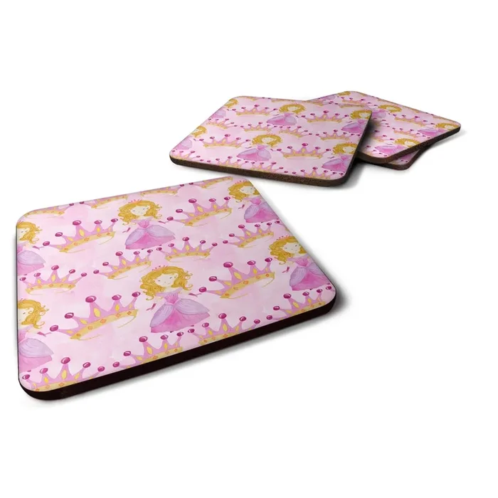 Caroline’s Treasures Watercolor Princess and Crown Decorative coasters, 3.5, Multicolor
