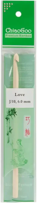 ChiaoGoo Bamboo Crochet Hook 6″-Size J10/6mm – 1022-J