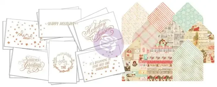 Christmas Watercolor Card Kit – 27 pcs – 9 watercolor cards w/ foil (size 4″x6″) + 9 watercolor paper envelopes + 9 colorful envelope liners — Flipping Fabulous