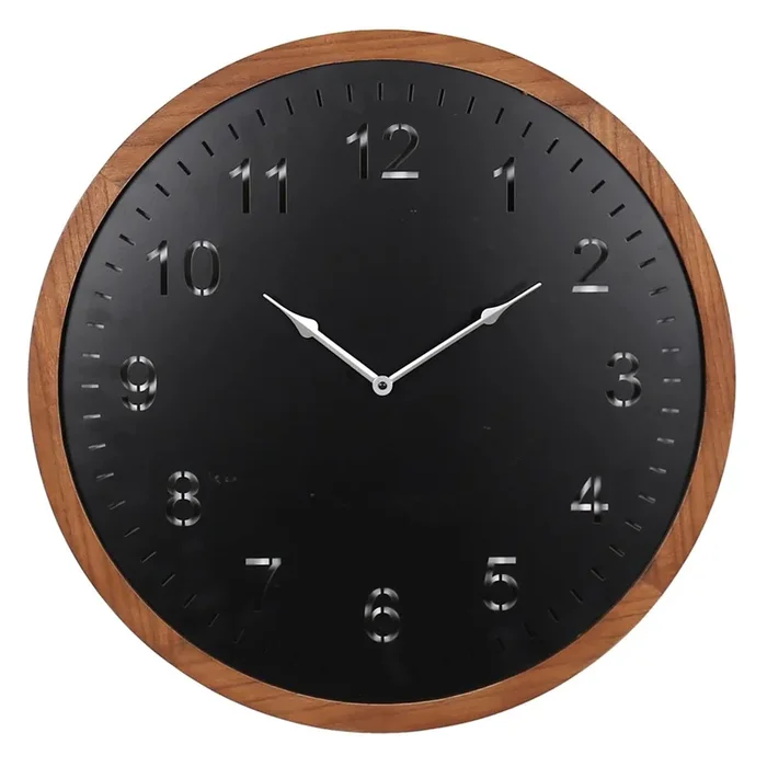 Crosby St. Metal & Wood Round Wall Clock, 24″