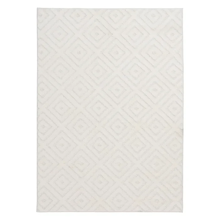 (D456) Ronin Ivory Tufted Non-Slip Area Rug, 8×10