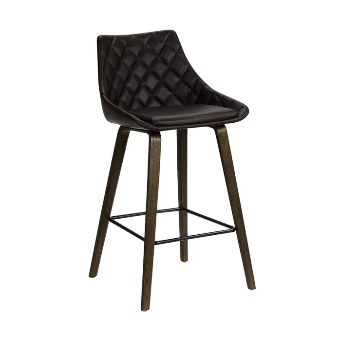 Dani Brown Faux Leather Barstool in Walnut Glazed Finish
