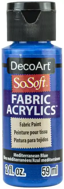 DecoArt SoSoft Fabric Acrylic Paint 2oz-Mediterranean Blue – DSS2OZ-85