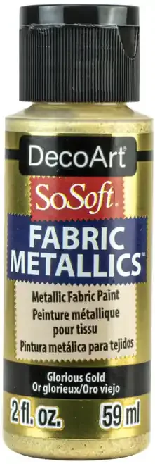 DecoArt SoSoft Fabric Metallics Acrylic Paint 2oz-Glorious Gold – DSM2OZ-19