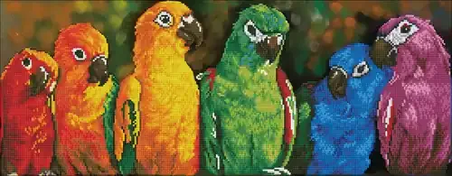 Diamond Dotz Diamond Art Kit 22.44″X16.14″-Rainbow Parrots – DD10025