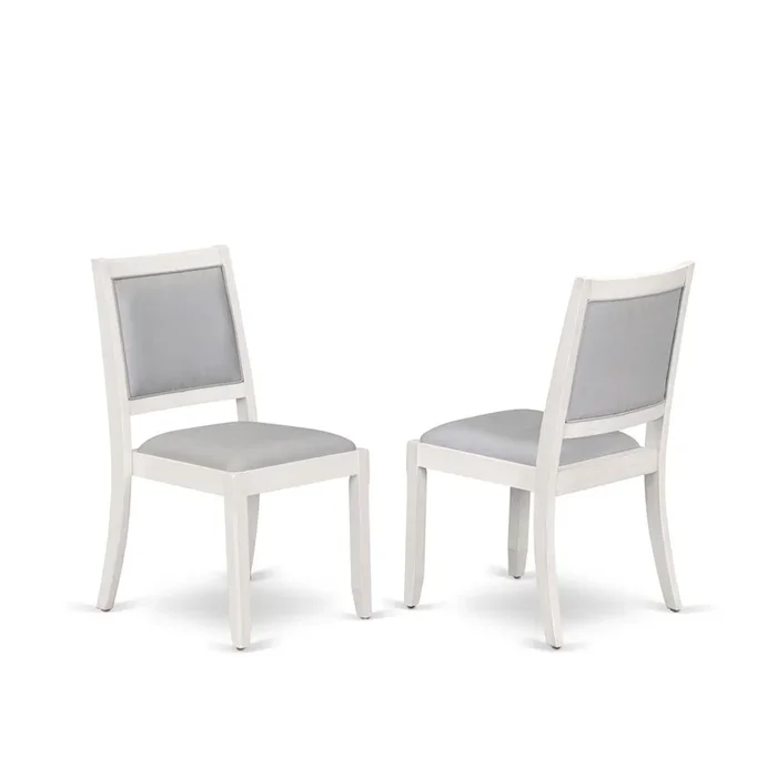 Dining Room Chair with Light Gray Faux Leather and upholstered back