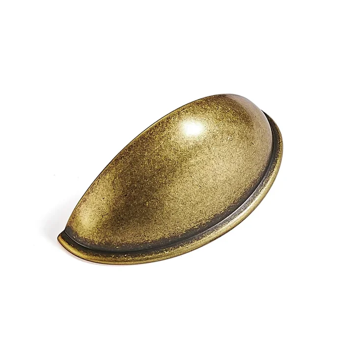 Dosye 2 Pack 2.5 inch Vintage Retro Antique Brass Zinc Alloy Cabinet Knobs Cabinet Cup Pulls Kitchen Hardware Cabinet Handles Dr