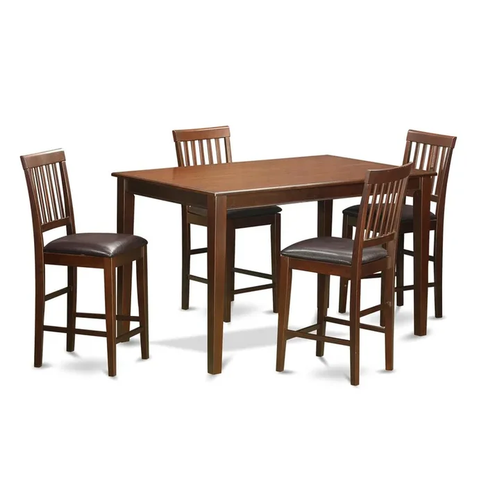 East West Furniture 5 Pc Counter height Table set- pub Table and 4 bar stools.