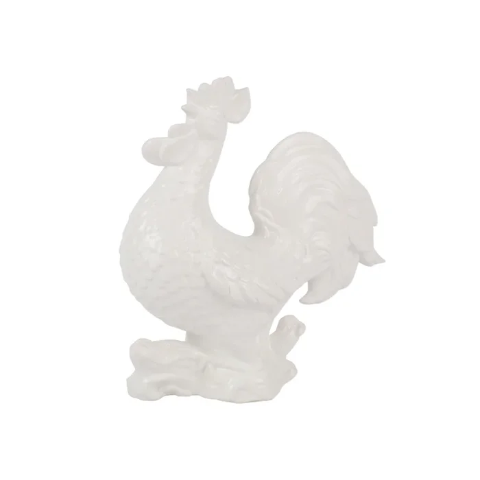 Figural Garden Rooster – WhiteFigurines